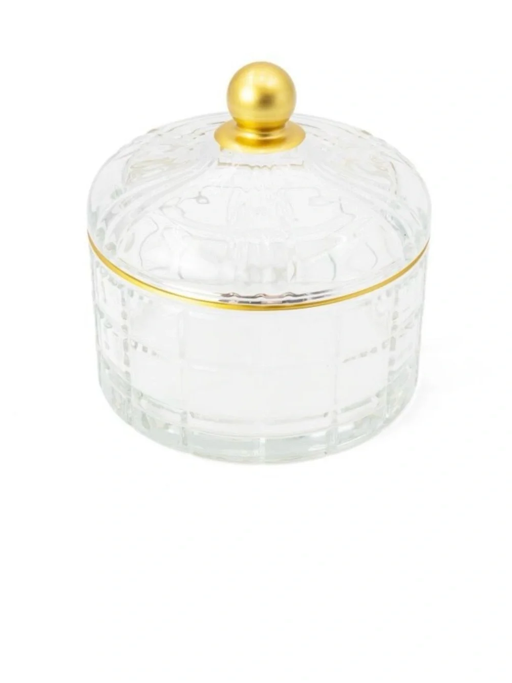 Target Clear & Gold Glass Trinket Box Vanity Bathroom Kitchen Candy Dish Storage